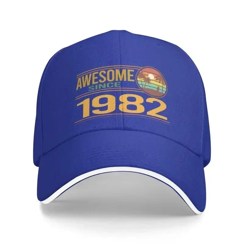 Punk Colorful Sunset Awesome Since 1982 Birthday Baseball Cap Men Women Breathable 40th Years Old Dad Hat Sports