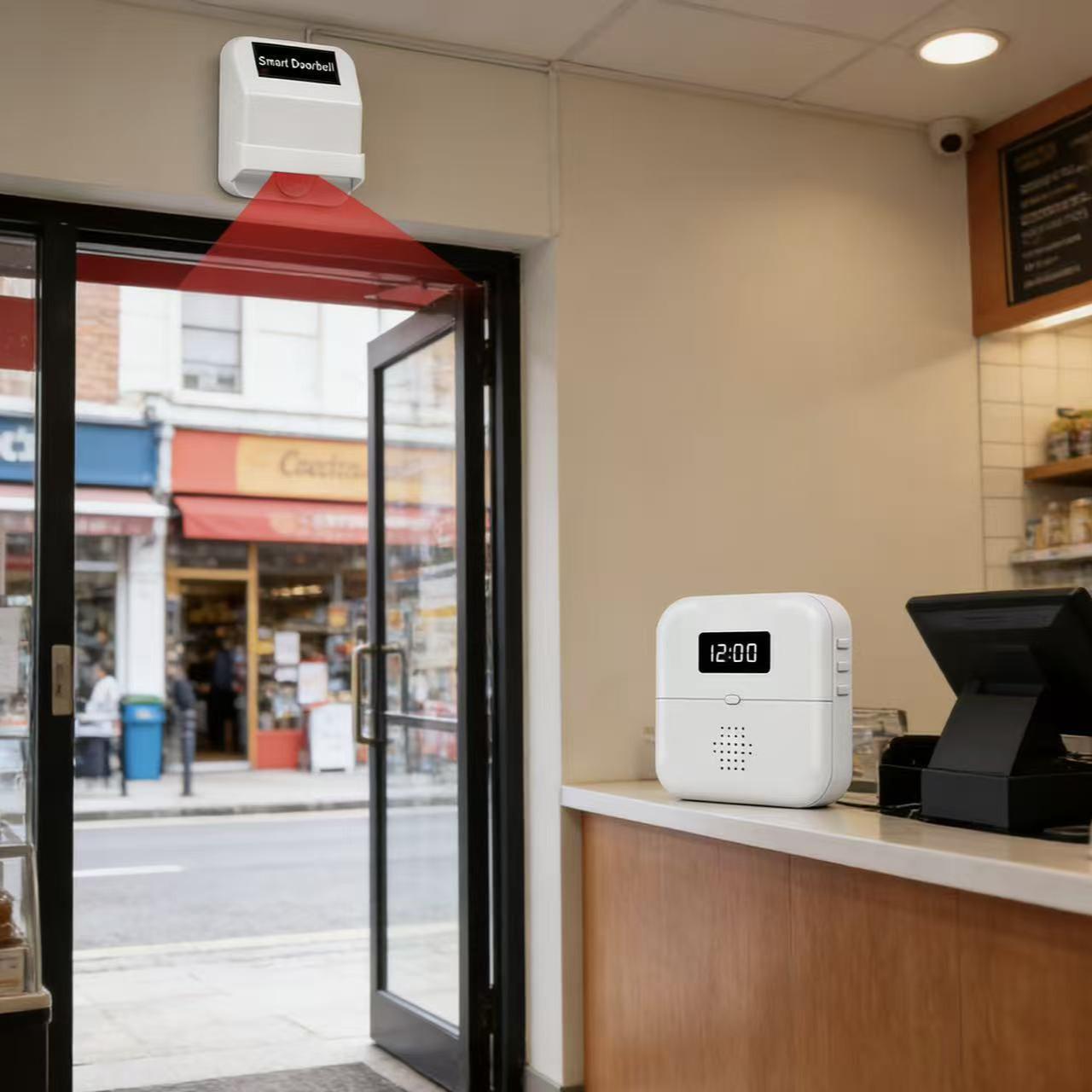 Split-Type Induction Doorbell: Home Entry Welcomer & Security Alarm Transmitter (Requires pairing)