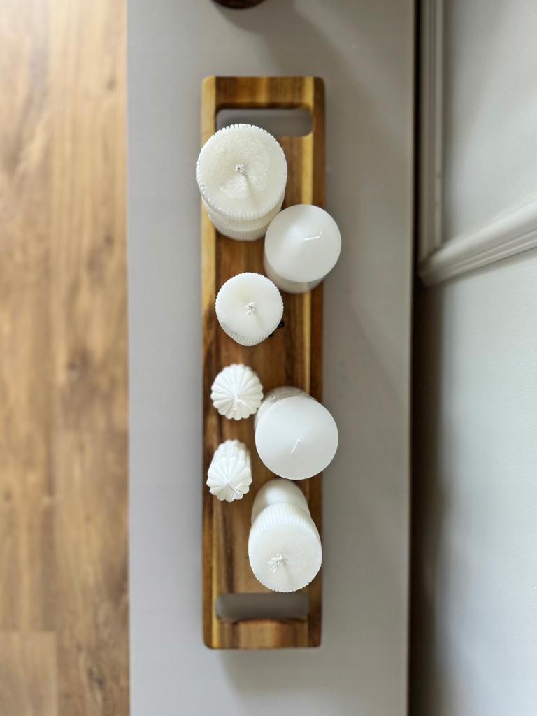 BOARD TRAY PLATE MADE OF ACACIA WOOD SERVING PLATE 30 cm LONG
