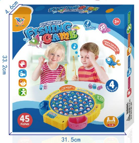 Electric Rotating Music Fishing Toy Set for Kids - Boys & Girls
