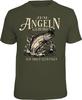 Mens Angler T-Shirt Born Fishing Funny Sayings Shirts Men Gifts-