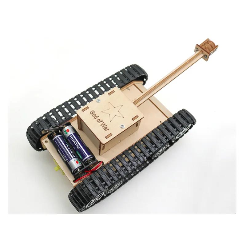 Educational Toy Tank Model Technology Experimental Science Wooden Steam DIY Assemble Puzzle Teaching Aids G20