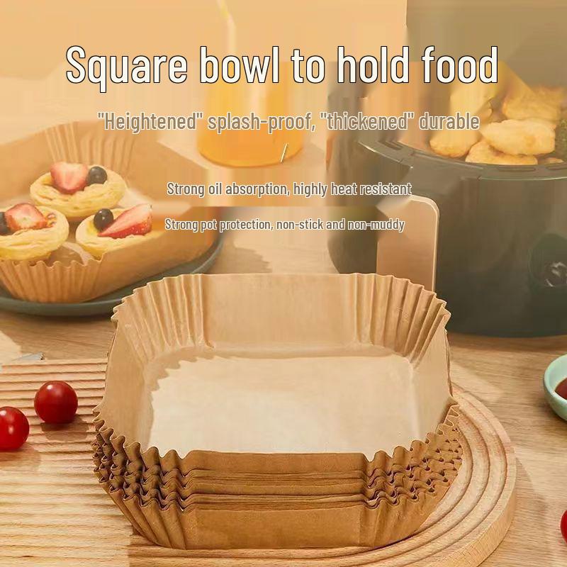 Air Fryer Oil-Absorbing Silicone Paper Bowl - Food Grade Baking Paper Plate