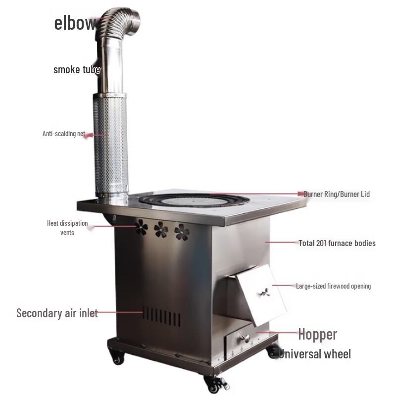 Beifu Outdoor Stainless Steel Firewood Gasifier Stove