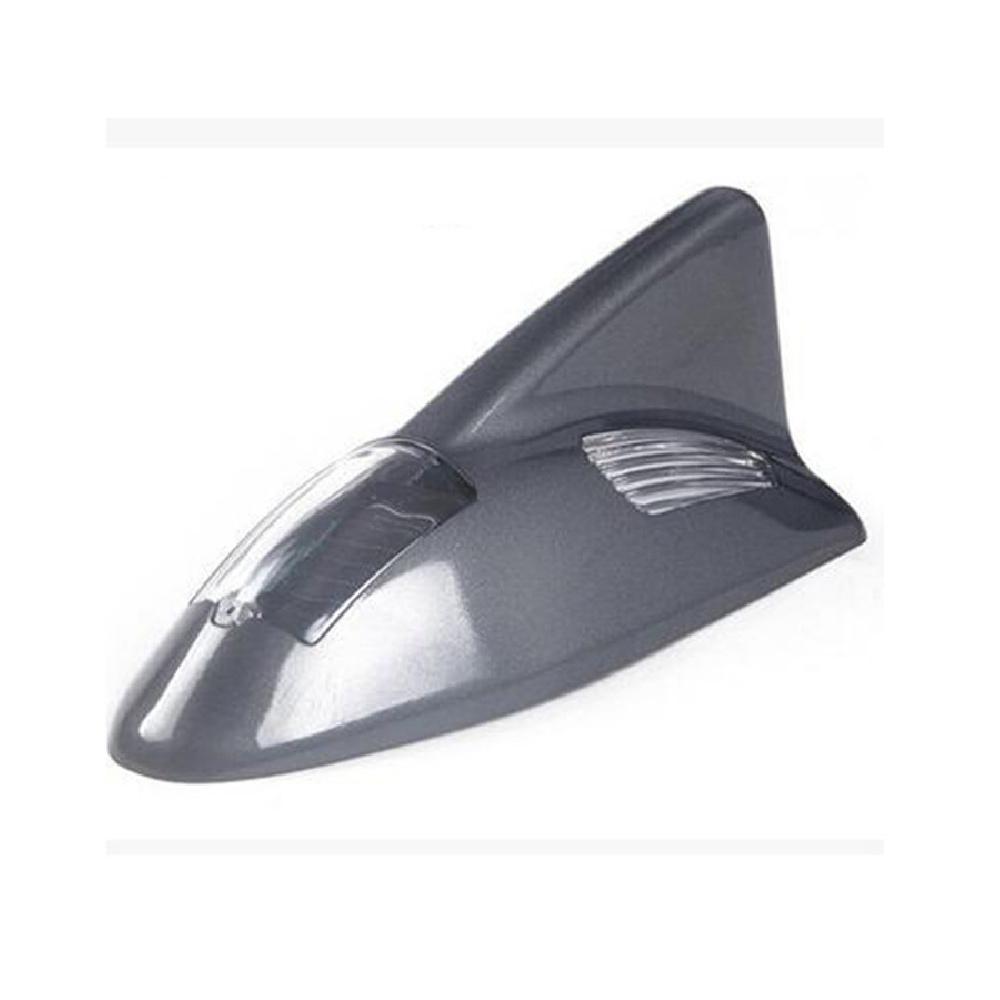 Grey Shark Fin Solar Anti-Rear-End Warning Lamp Led Decoration Strobe Lamp