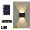 10/8/6/4LED Solar Wall Lamp Outdoor Waterproof Up and Down Luminous Lighting for Garden Fence Decoration Sunlight Light