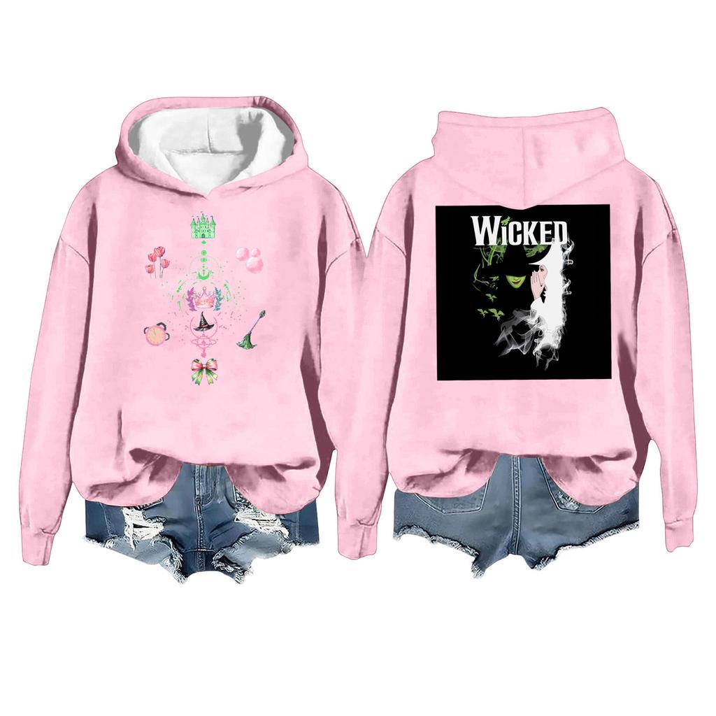 Women's Fashion Casual Long Sleeve Loose Printed Pullover Sports Long Sleeve Hooded Sweatshirt