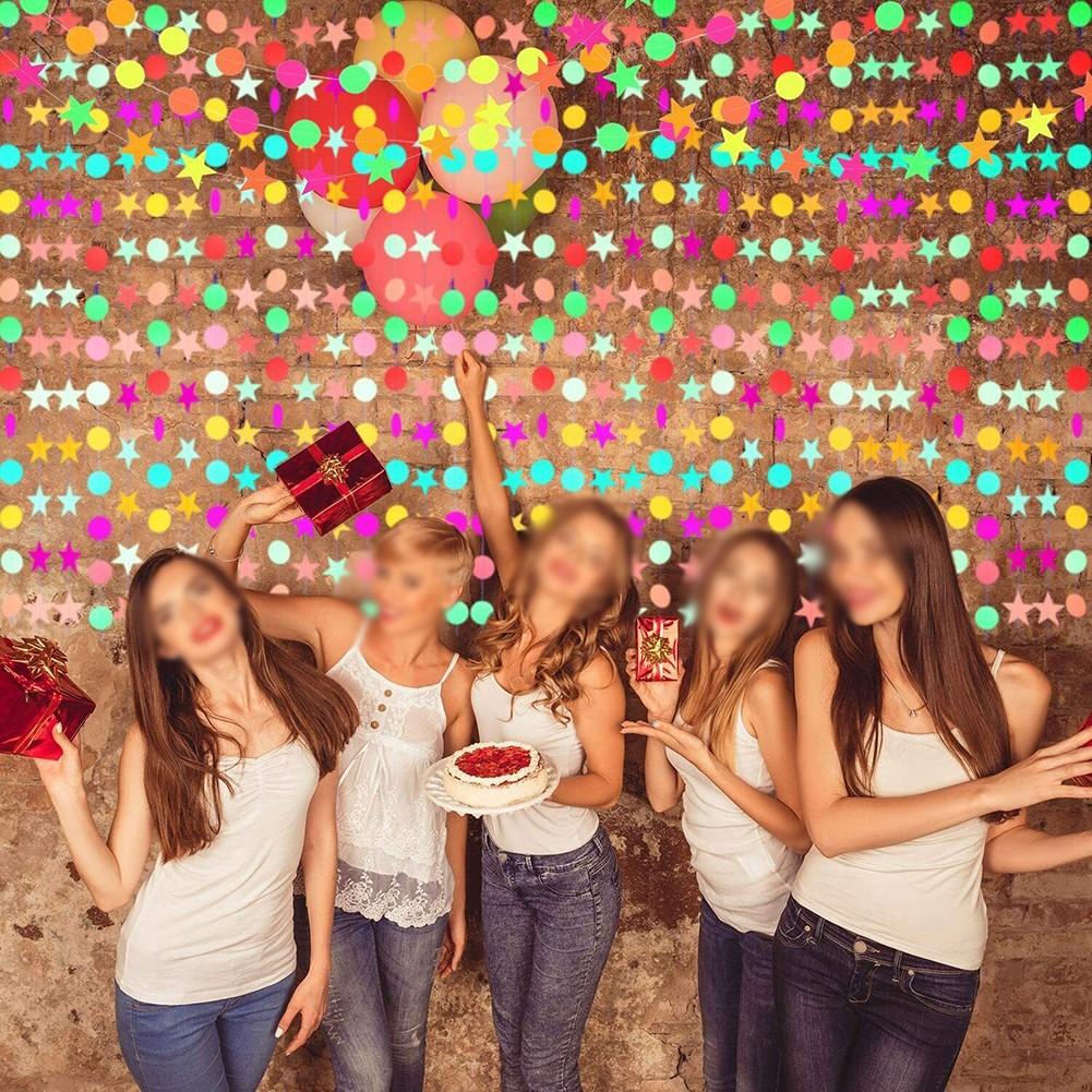 Neon Garland PVC Material Party Decor UV Fluorescent