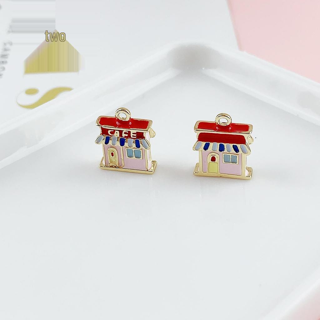 Colorful 3D Coffee Shop Stool Pendant for DIY Handmade Jewelry Accessory
