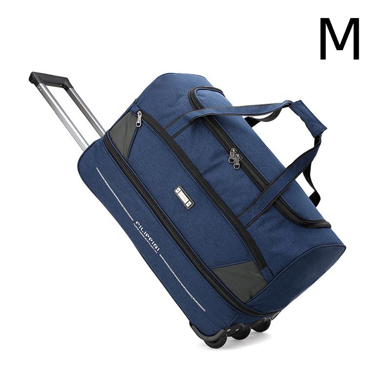 

Дорожная сумка на колесах из ткани Оксфорд Унисекс для выездных путешествий Посадочная деловая сумка Большой вместимости Складная Многофункциональная сумка для хранения M синий