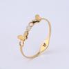 Heart-shaped diamond-studded titanium steel bracelet, double-sided brushed butterfly stainless steel bracelet, women's gold bracelet