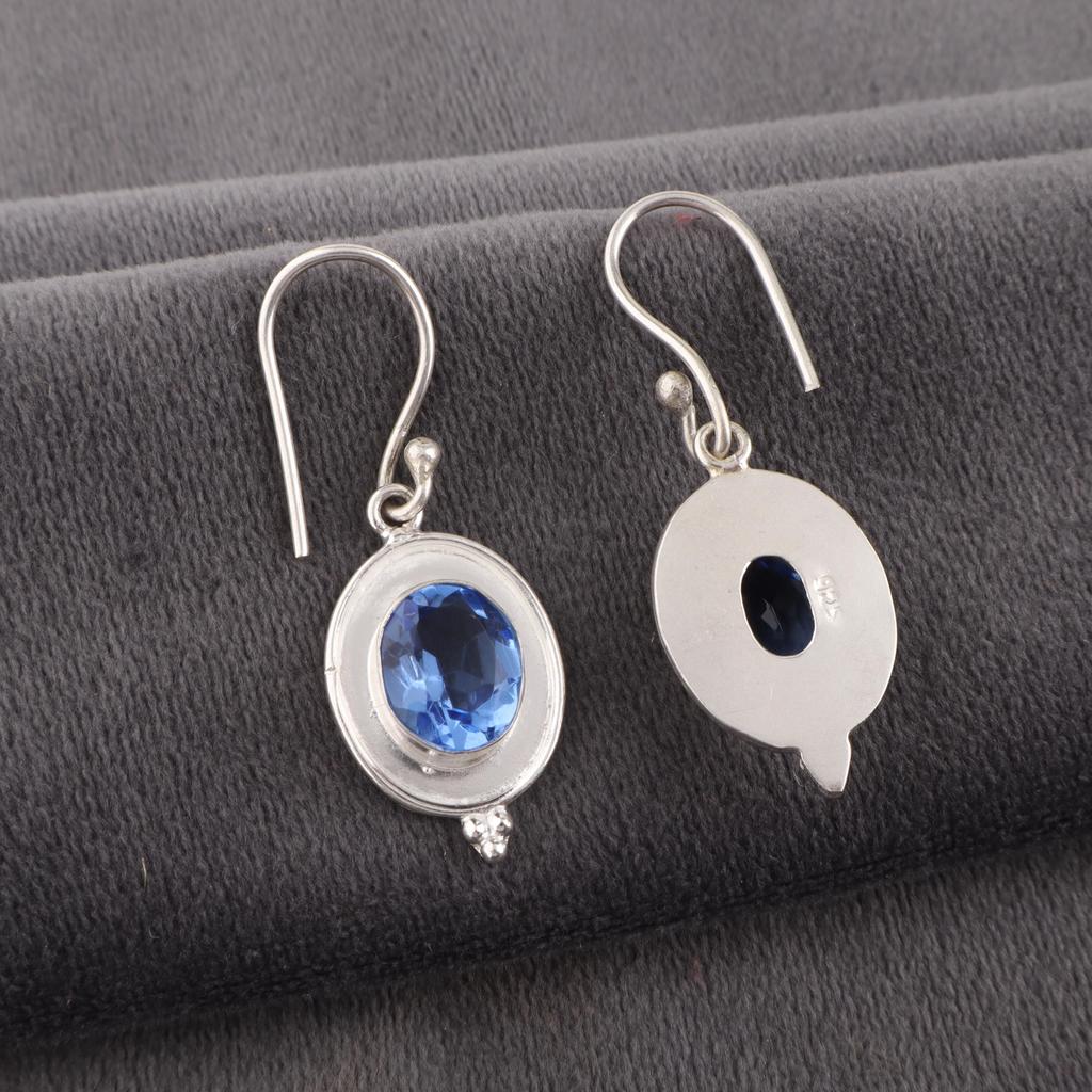 Tanzanite Gemstone Jewelry, 925 Solid Sterling Silver Earrings, Handmade Amazing Silver Earrings Gift For Women