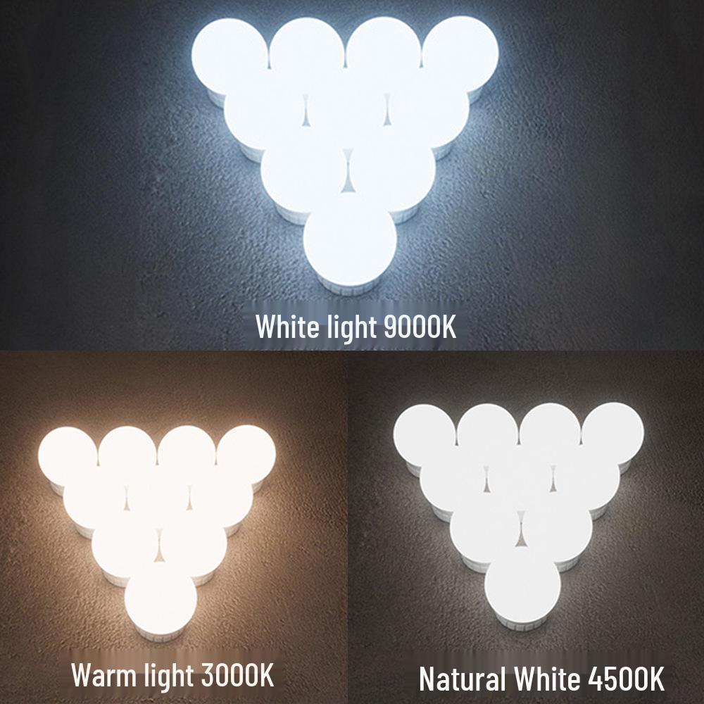 

No-Punch USB LED Makeup Mirror Light, Three-Color Hollywood Vanity Fill Light 50mm Diameter - Tri-color Adjustable Light Set
