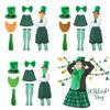 St. Patrick's Day Barkeeper Kostüm Enthält Hut Rock Krawatte Realistischer Bart Gestreifte Kniehohe Socken für Herren Cosplay