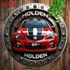 Vintage Holden Garage Metall Wandkunst Schild 8 Zoll Rund Rot Schwarz Gestreift