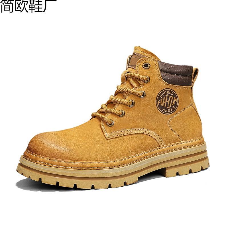 Rhubarb boots leather summer high top boots desert tooling short boots locomotive