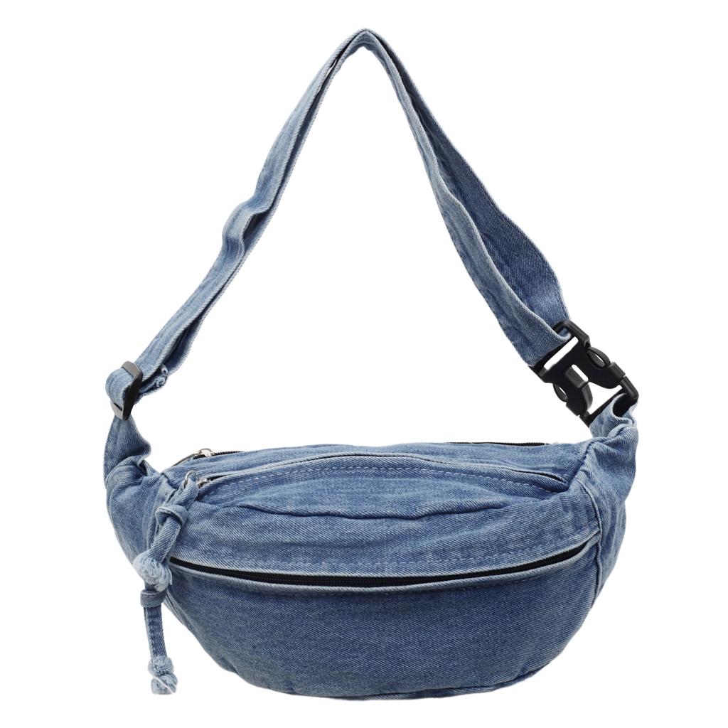 Fashion Denim Zipper Patchwork Waist Packs High Quality Casual Women's Crossbody Bags Simple Large Capacity Women's Shoulder Bag