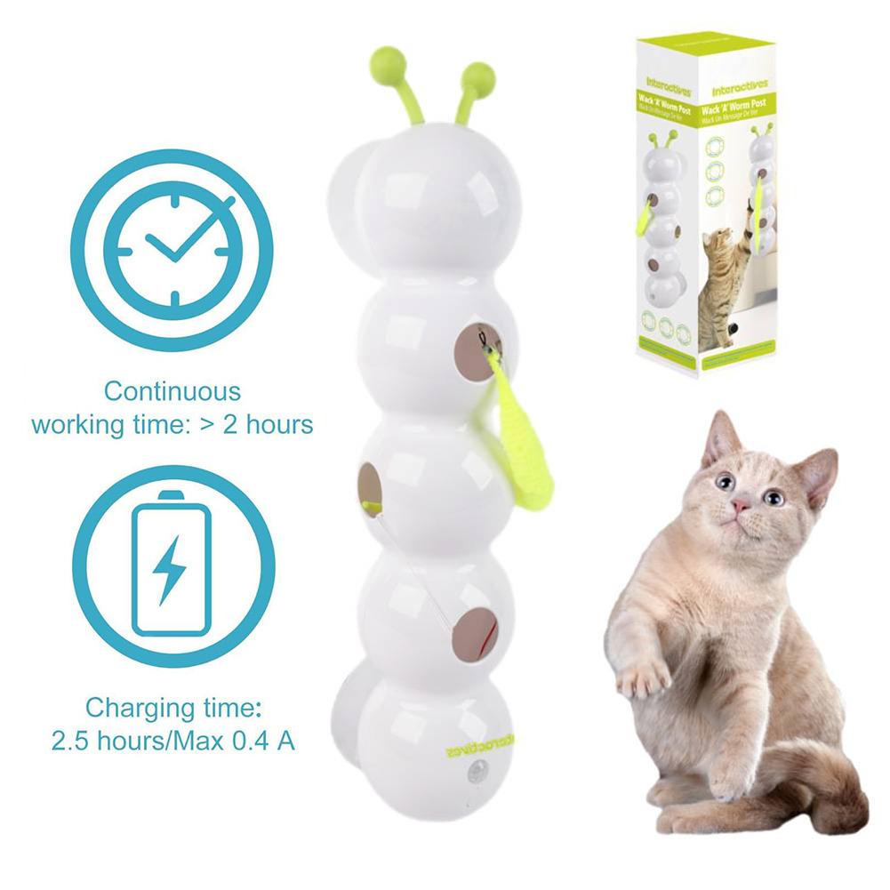 Caterpillar Interactive Cat Toy Motion Activated Teasing Cat Toy with Tail Automatic Cat Toy for Bored Indoor Cats