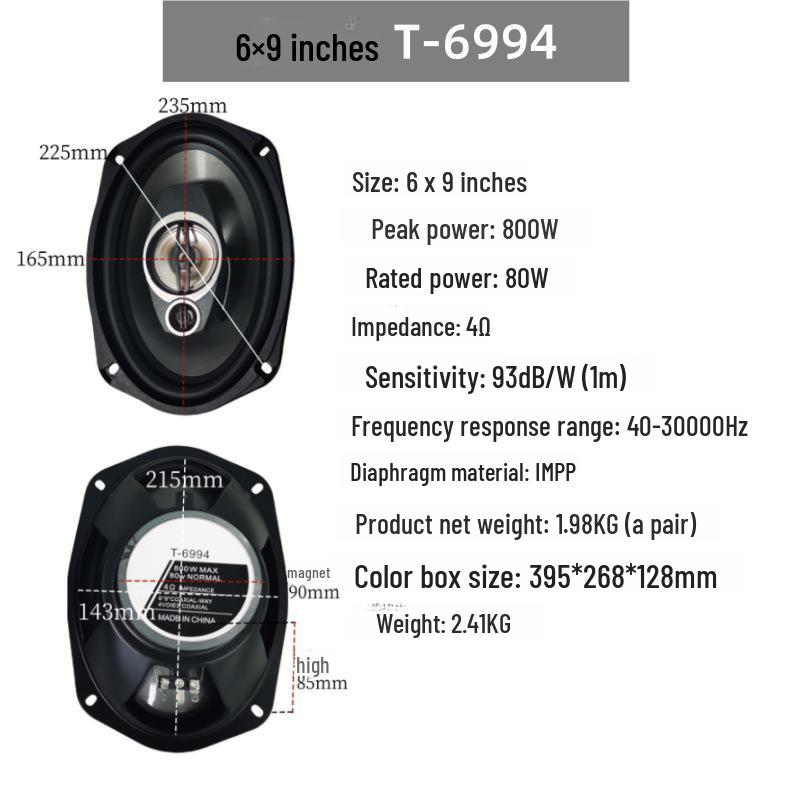 High-Fidelity Coaxial Car Speakers: Full-Range, Multi-Size for High-Pitched & Mid-Bass Sound