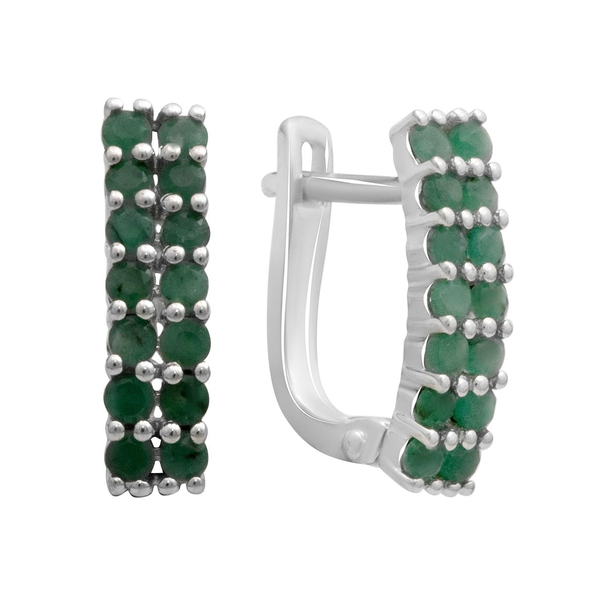 

Silver earrings with natural emerald 1.253ct (2179993) смарагдовий
