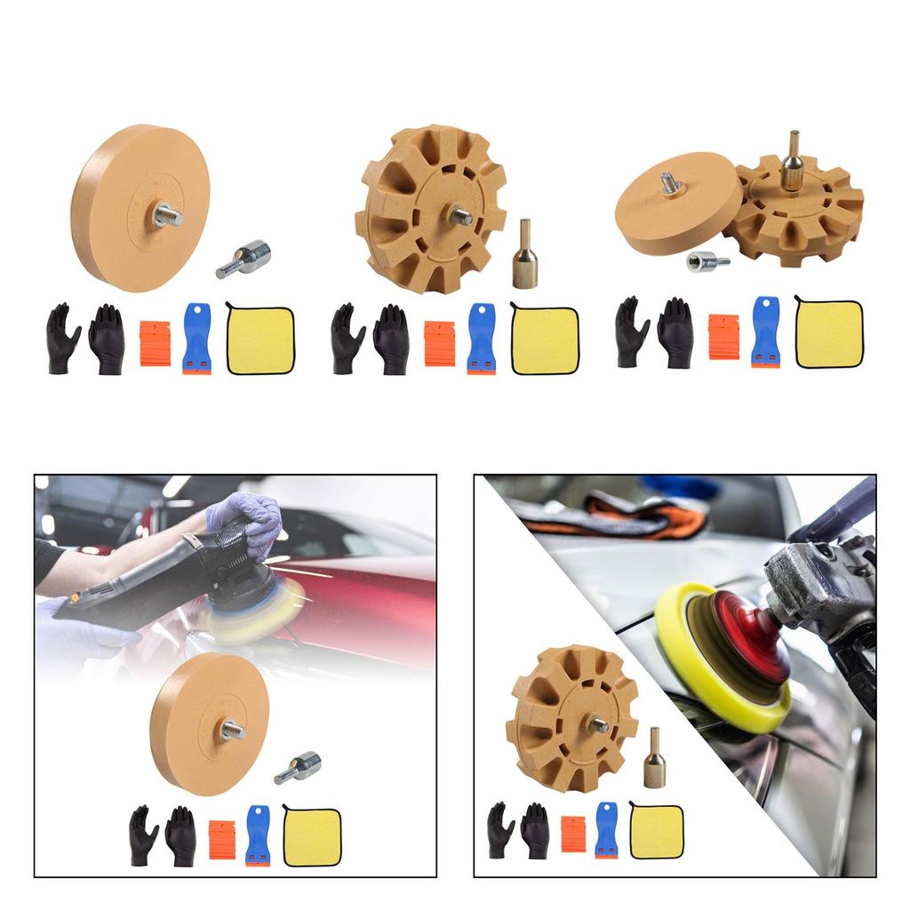 Generic Decal Remover Eraser Wheel Set Adhesives Removal Tool with Gloves