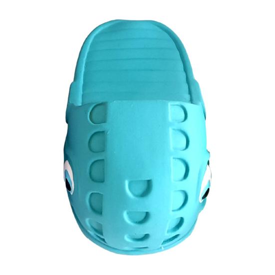 Squeaky Dog Chew Toy Slipper Shaped Latex Dog Toy for Teeth Cleaning синий