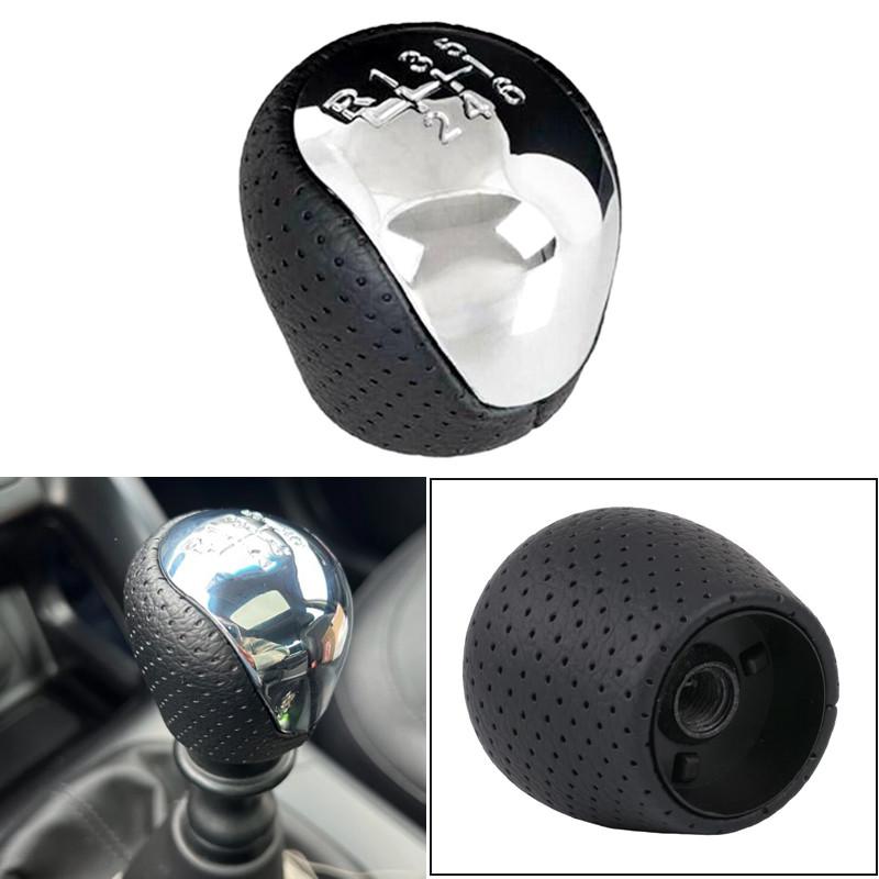 1 Stück PU-Leder + Kunststoff 6-Gang-Schaltknauf passend für Hyundai IX35 2009-2015/Forte 2008-2013