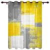 Oil Painting Abstract Geometric Yellow Gray Curtains Bedroom Living Room Drapes Kitchen Kid Window Curtain Home Decor Polyester Washable Area Ready