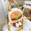Cute Retro Hamburger Kawaii Shoulder Bag High Capacity Canvas Crossbody Handbags Women Messenger Bags Ladies Shopping Bags