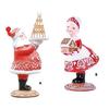 Creative Gingerbreads Santa Couple Christmas Sculptures Resins Tabletop Accent Ornament for Holiday Parties Celebration