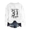 Women's Fashion Round Neck Pullover Top Long Sleeve Tee Printed Sweatshirt
