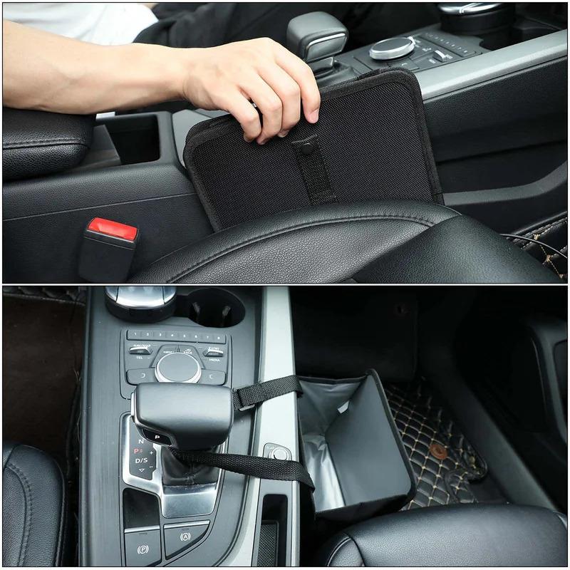 Car Hanging Trash Can Multipurpose Waterproof Backseat Organizer, Universal Vehicle Storage Bin for Snack Wrappers