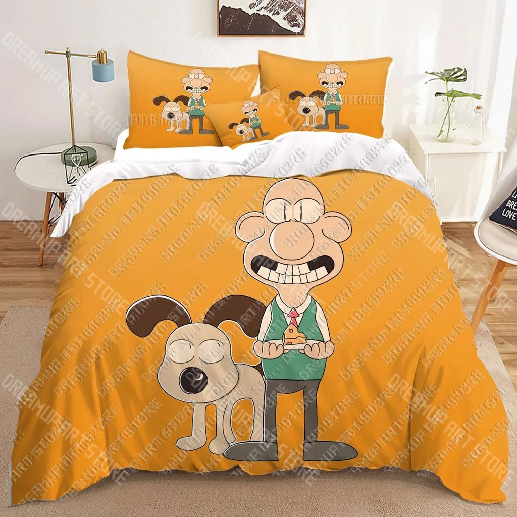 Wallace & Gromit 3D Bettwäsche-Sets bedruckte Bettbezüge für Erwachsene_ Kinderbett Decke Geburtstagsgeschenk Dropshipping