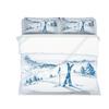 Ski Duvet Set Extreme Sports Themed Bedding Set Adult Youth Snow Mountain Printing Three-Piece Set