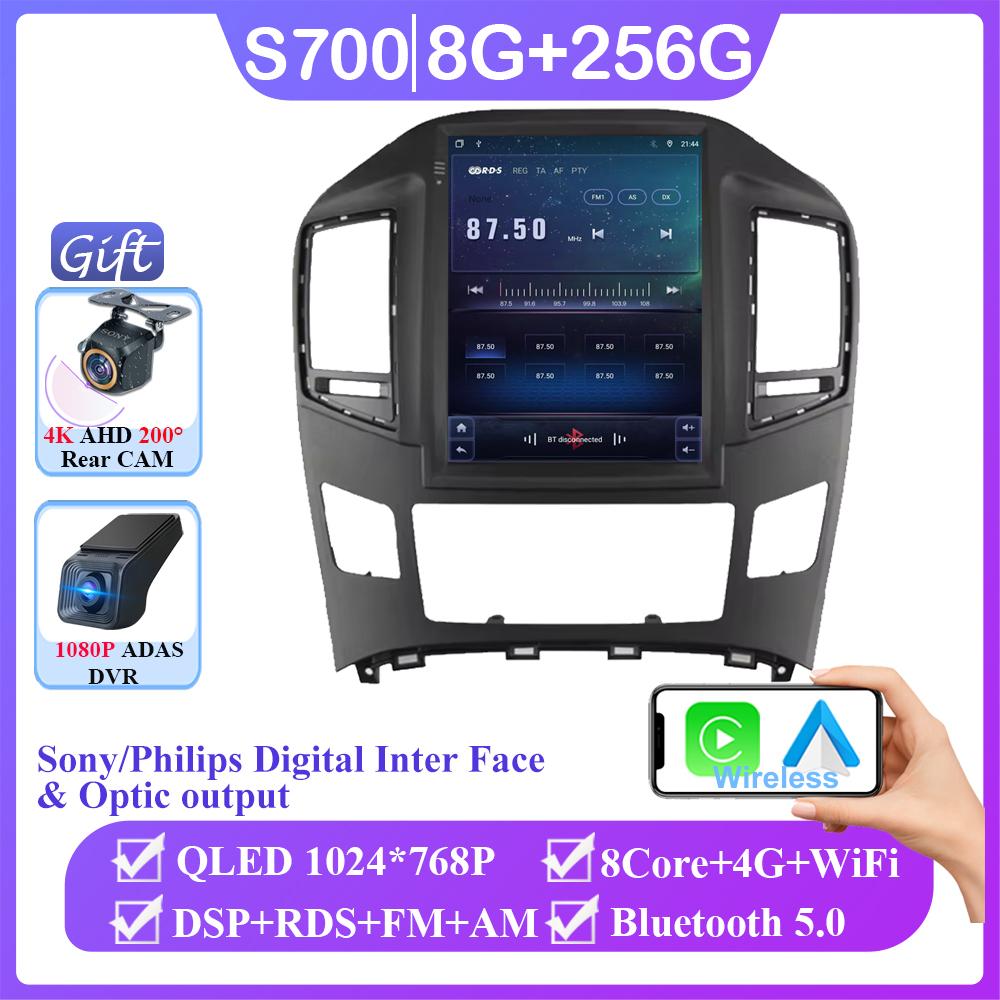 9.7 Inch Android 14 For Hyundai H1 Grand Starex 2007-2015 Car Radio Carplay Auto 4G WIFI Multimedia 2 Din RDS Navigation GPS BT