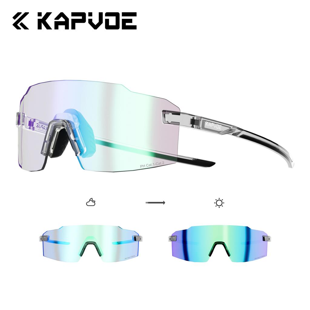 Kapvoe Fashion Sunglasses for Men Photochromic Runnning Glasses Light-Weight Cycling Glasses Bike Women UV400 Hiking Eyewear