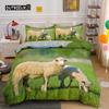 Sheep Duvet Cover King Queen Size Lovely Farm Animals Bedding Set for Kids Teens Adults White Goat 2/3pcs Quilt Cover Pillowcase