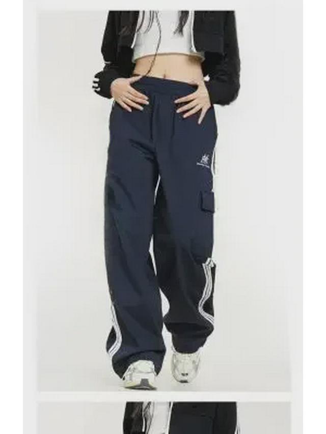 

Унисекс американские ретро-комбинезоны с высокой талией в полоску Extra Large темно-синий