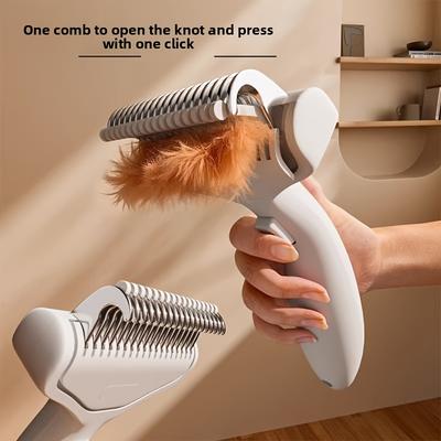1PC Magic Dog Hair Comb - Floating Hair Removal Comb, One Click Knot Opener, Suitable for Long Hair Dog Breeds
