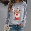 Christmas Sweatshirts Reindeer Pattern 3D Print Women Streetwear Casual Long Sleeve Hoodies Y2k Pullovers Tops Female Clothing
