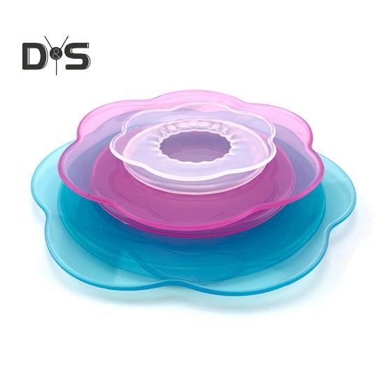 3/6 ks Silikonová strečová víčka pro skladování potravin Opakovaně použitelné elastické poklice na misky Design okvětních lístků Potravinářský silikon Mikrovlnný kryt