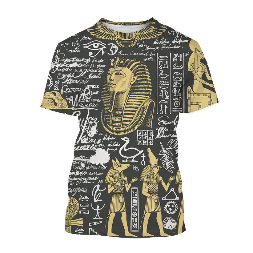 T-Shirts der altägyptischen Kunst Gott Auge Ägyptens 3D-Druck Herren Damen Neu Kurzarm T-Shirt Harajuku Y2k Oberteile Tees Kinderkleidung