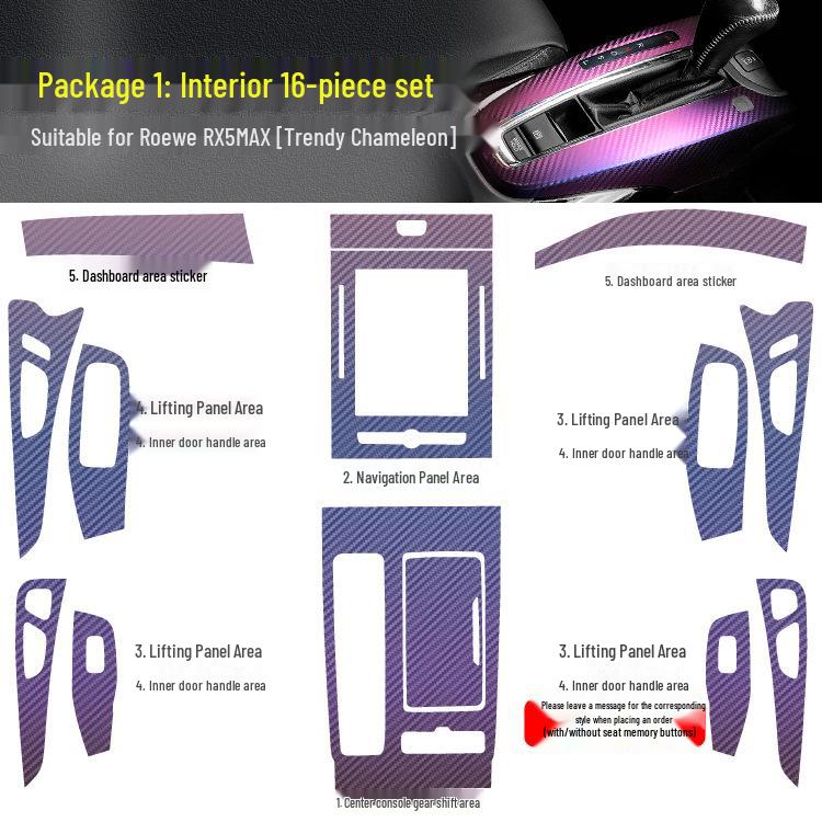 Roewe RX5 MAX Innenraum Modifikationsaufkleber: Mittelkonsole & Schalthebel Dekorfolie