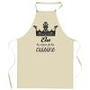 Tablier de cuisine - Planetee Elsa Reine de la Cuisine - Coton épais - Impression durable France - Liens ajustables