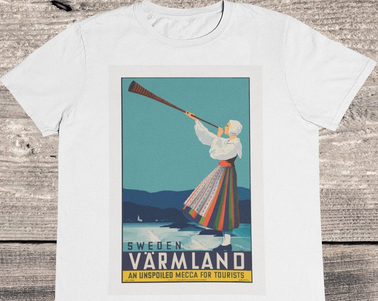 Retro Sweden Värmland T shirt - Varmland - Stockholm - Örebro - Västra S