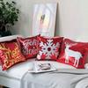 New Red Christmas Pillow Cover Double-sided Sequin Snowflake Deer Head Gift Car Cushion Cover