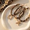 Charm Leopard Choker Bohemia Style Leopard Cloth Strip Necklace Starfish Pendant Necklace  Gift