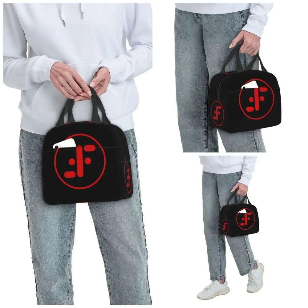 V Das Besucherabzeichen (rot) Isolierte Lunchtasche für Kinder Schul-Kühltasche Thermische Lebensmittelbox Tragbare Lunchboxen Behälter