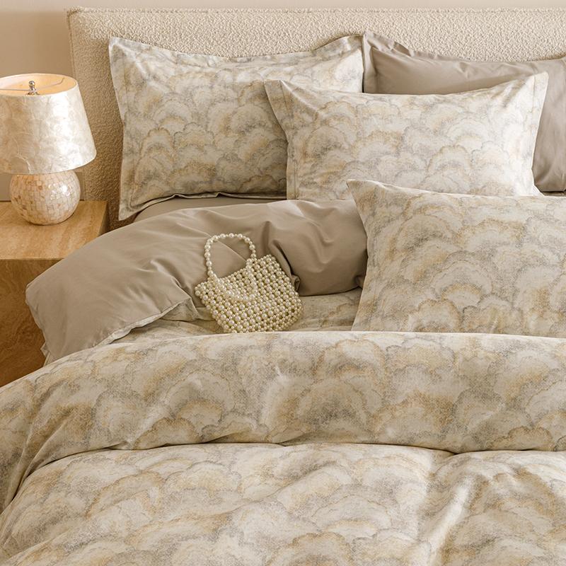 Sleep Grid Thickened Cotton Brushed Digital Printing Series Four Piece Set