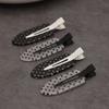 Minimalist Secure Hold Suitable Daily Wear Party Outfits Hair Styling Accessories Black White Polka Dot Acrylic Hair Clips